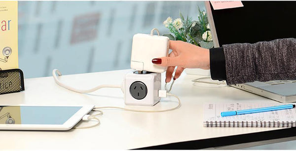 Planet Gates ROCK Phone Charger Four Power Plug Dual USB Port Charger Socket for iPhone/ Samsun Tablets with USB Cable