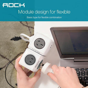 Planet Gates ROCK Phone Charger Four Power Plug Dual USB Port Charger Socket for iPhone/ Samsun Tablets with USB Cable