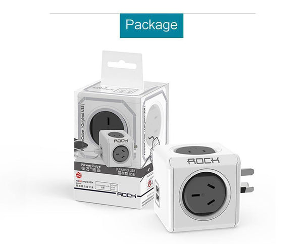 Planet Gates ROCK Phone Charger Four Power Plug Dual USB Port Charger Socket for iPhone/ Samsun Tablets with USB Cable