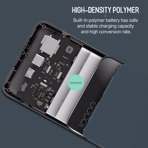 Planet Gates ROCK Power Bank 10000mAh with Digital Display Portable External Battery Type C 5V 3A Powerbank for iphone X Samsung Xiaomi