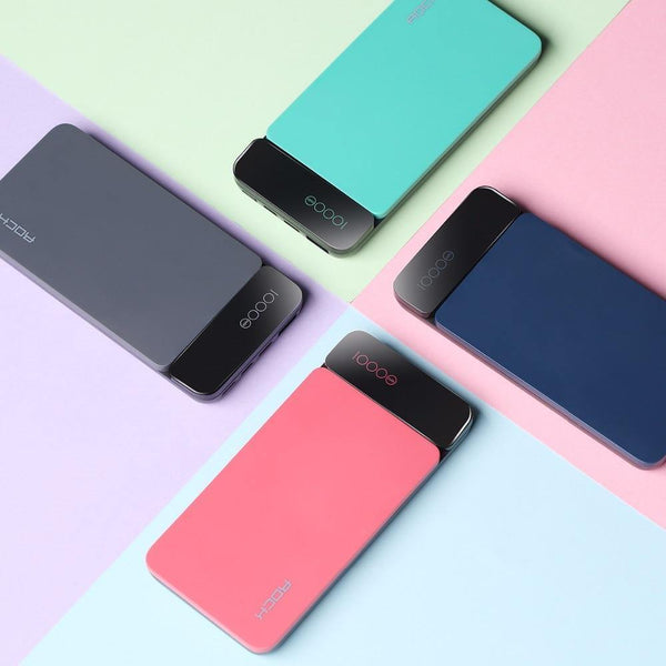 Planet Gates ROCK Power Bank 10000mAh with Digital Display Portable External Battery Type C 5V 3A Powerbank for iphone X Samsung Xiaomi