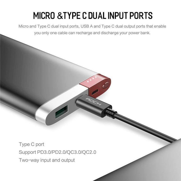 Planet Gates ROCK Power Bank 20000mAh PD QC3.0 2.0 Quick Charge Powerbank Portable External Battery Charger for iphone X Samsung Xiaomi