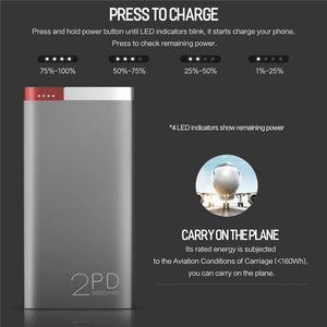 Planet Gates ROCK Power Bank 20000mAh PD QC3.0 2.0 Quick Charge Powerbank Portable External Battery Charger for iphone X Samsung Xiaomi