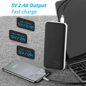 Planet Gates ROCK Power Bank 20000mAh Portable External Battery Charger Dual USB PowerBank for iphone Samsung Xiaomi