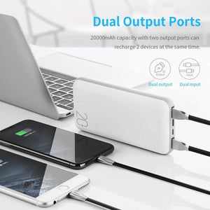 Planet Gates ROCK Power Bank 20000mAh Portable External Battery Charger Dual USB PowerBank for iphone Samsung Xiaomi