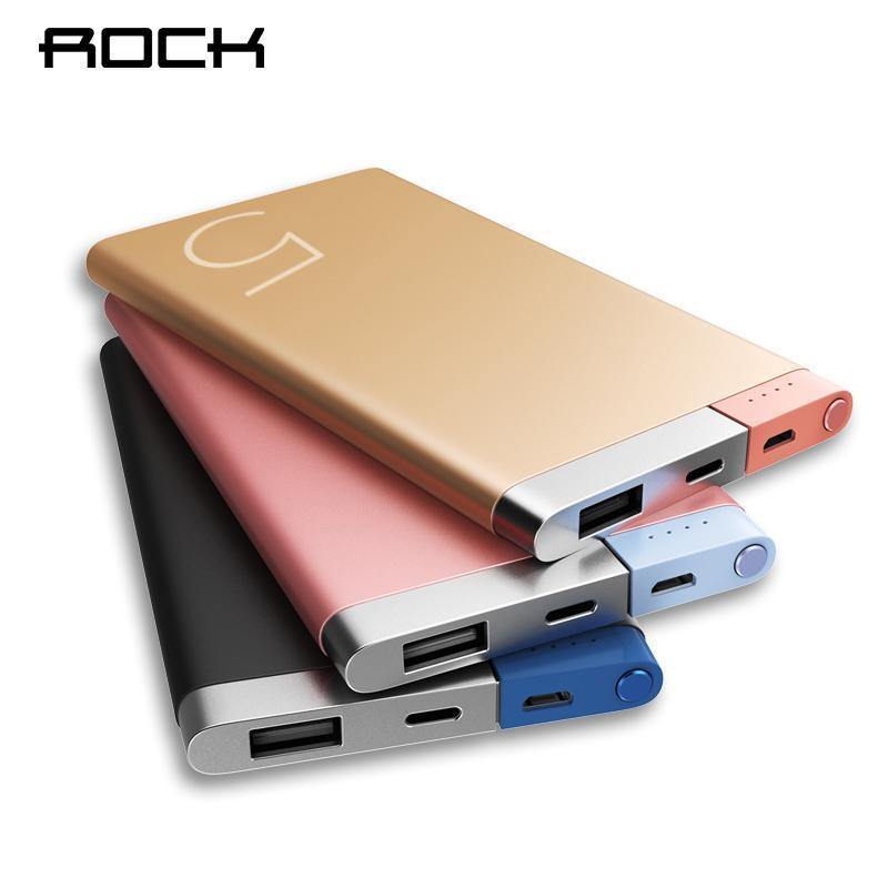Planet Gates ROCK Power Bank 5000Mah Portable Charger Dual Input Ports Powerbank External Battery for iPhone Samsung Xiaomi Metal Alloy