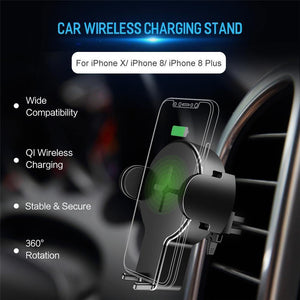 Planet Gates ROCK Qi Fast Wireless Car Phone Charger for iPhone X XS XR 8 Plus Samsung S9 S8 Plus S7 Note 8 Mount