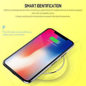 Planet Gates ROCK QI Wireless Charger For iPhone X 10 8 Samsung Note 8 S8 Plus S7 S6 Edge Phone Fast Charging Pad Quick Charge Smart USB Dock