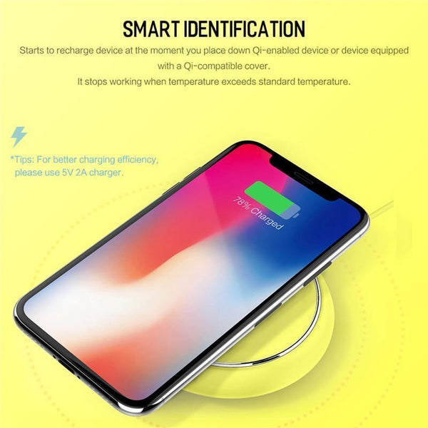 Planet Gates ROCK QI Wireless Charger For iPhone X 10 8 Samsung Note 8 S8 Plus S7 S6 Edge Phone Fast Charging Pad Quick Charge Smart USB Dock