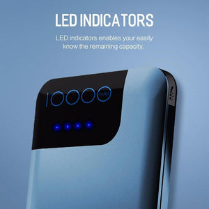 Planet Gates ROCK Quick Charge Power Bank 10000mAh 5V/9V/12V Smart QC 3.0 Powerbank with Digital Display TYPE C Portable External Battery