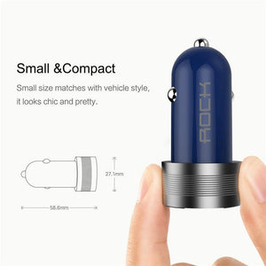Planet Gates ROCK Sitor Car Charger 2.4A Quick Charge Dual Ports Aluminium Alloy For iPhone Samsung Phone Travel Cigar Lighter DC 12-24V