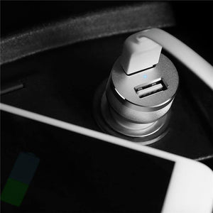 Planet Gates ROCK Sitor Car Charger 2.4A Quick Charge Dual Ports Aluminium Alloy For iPhone Samsung Phone Travel Cigar Lighter DC 12-24V