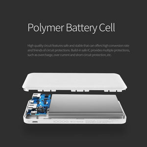 Planet Gates ROCK Slim 10000 mAh Power Bank,Portable Powerbank battery power-bank 10000mah With LED Light for Mobile Phone for Ultra-thin