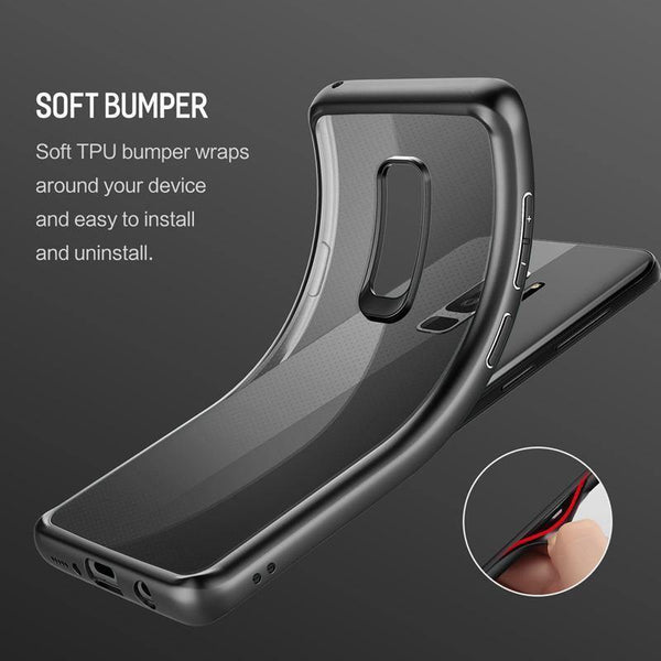 Planet Gates ROCK Slim Transparent Case for Galaxy S9 S9 Plus,Premium TPU+PC Anti-knock Phone Case for Samsung Galaxy S9 S9+