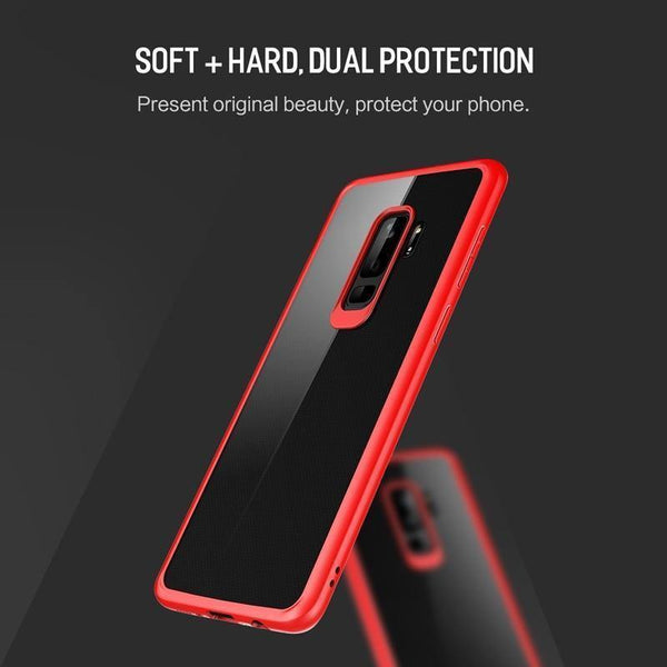Planet Gates ROCK Slim Transparent Case for Galaxy S9 S9 Plus,Premium TPU+PC Anti-knock Phone Case for Samsung Galaxy S9 S9+