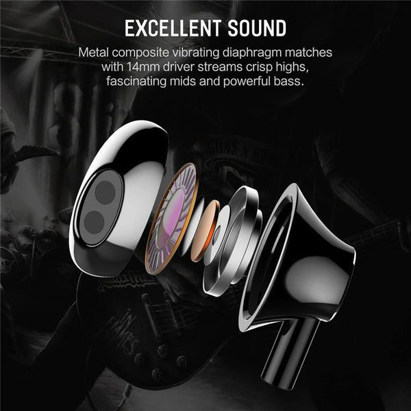Planet Gates Rock Stereo Earphone In-ear Headset 3.5mm Phone Stereo Sound Headset for iPhone, SamSung,Huawei,Xiaomi and More Fone De Ouvido