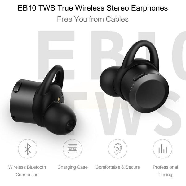 Planet Gates ROCK True Wireless Earbuds Hifi Bluetooth Earphone EB10 TWS Stereo With Mic for iPhone X 8 Samsung Xiaomi Charger Box Earphones