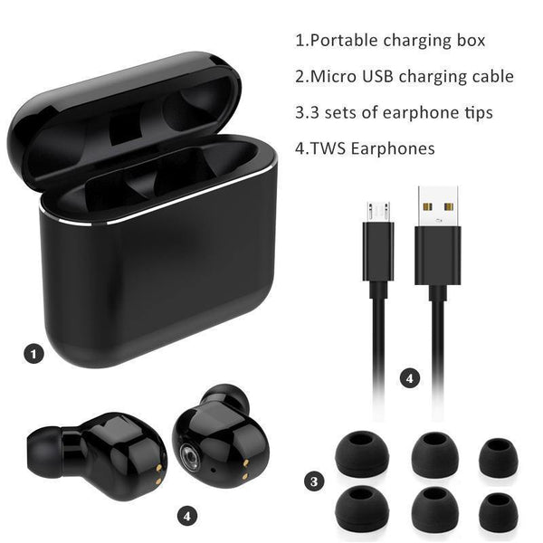 Planet Gates ROCK Twins True Wireless Earbuds Mini Bluetooth Earphone 5.0 In-Ear Stereo Headset TWS With Charging Box