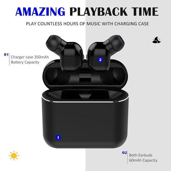 Planet Gates ROCK Twins True Wireless Earbuds Mini Bluetooth Earphone 5.0 In-Ear Stereo Headset TWS With Charging Box