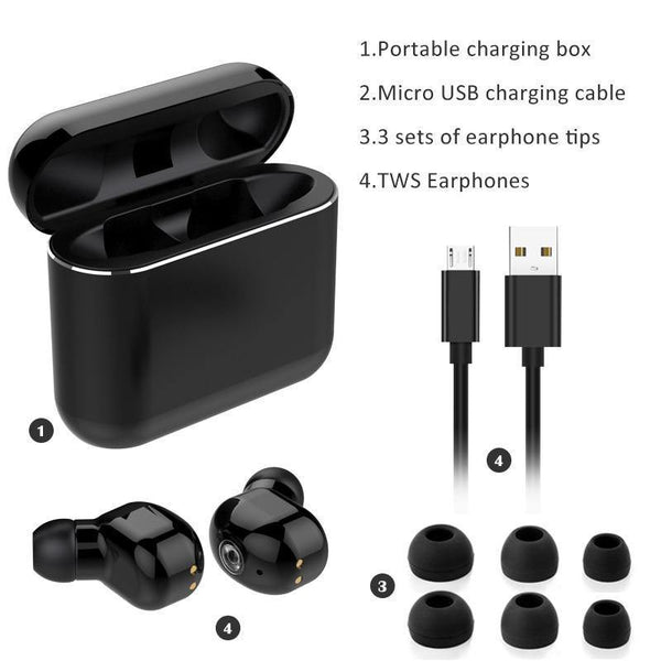 Planet Gates ROCK Twins True Wireless Earbuds Mini Bluetooth Earphone 5.0 In-Ear Stereo Headset TWS With Charging Box