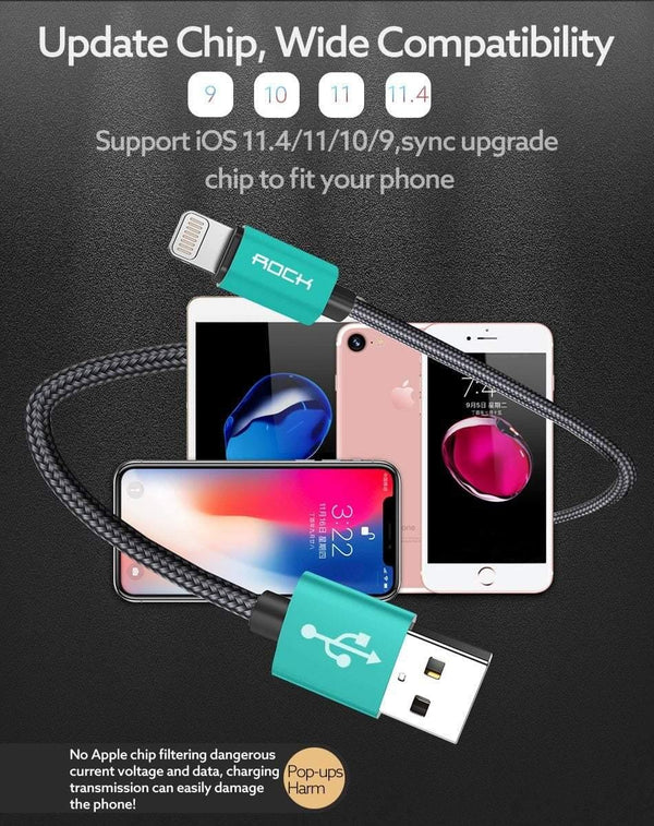 Planet Gates ROCK USB Cable for iPhone Cable 2018 XS MAX XR X 8 7 6 Plus 6S 5S plus iPad mini Fast Charging Cables Mobile Phone Charger Cord