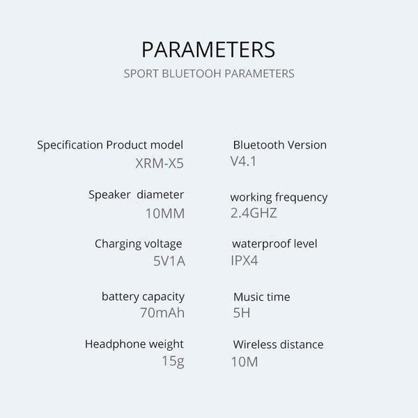 Planet Gates ROCK Wireless Bluetooth Earphone Neckband Sports Stereo Earbuds Waterproof Running Headset with Mic for iPhone Samsung