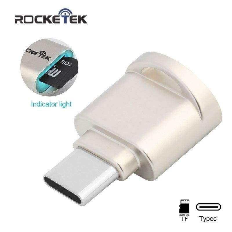 Planet Gates Rocketek type-c usb 2.0 otg phone type c memory card reader Aluminum adapter for TF micro SD pc computer laptop accessories