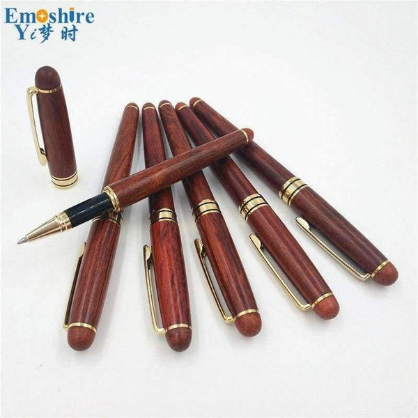 Planet Gates Roller Ball Pen Ballpoint Pens for Writing Supplies With Classic Wooden Pencil Box Pencil Case Ball Pens P108