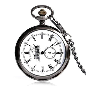 Planet Gates Roman Numbers Mechanical Skeleton Pocket Watch Steampunk Hand Winding Watch Men Women Chain Gift