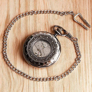 Planet Gates Roman Numbers Mechanical Skeleton Pocket Watch Steampunk Hand Winding Watch Men Women Chain Gift