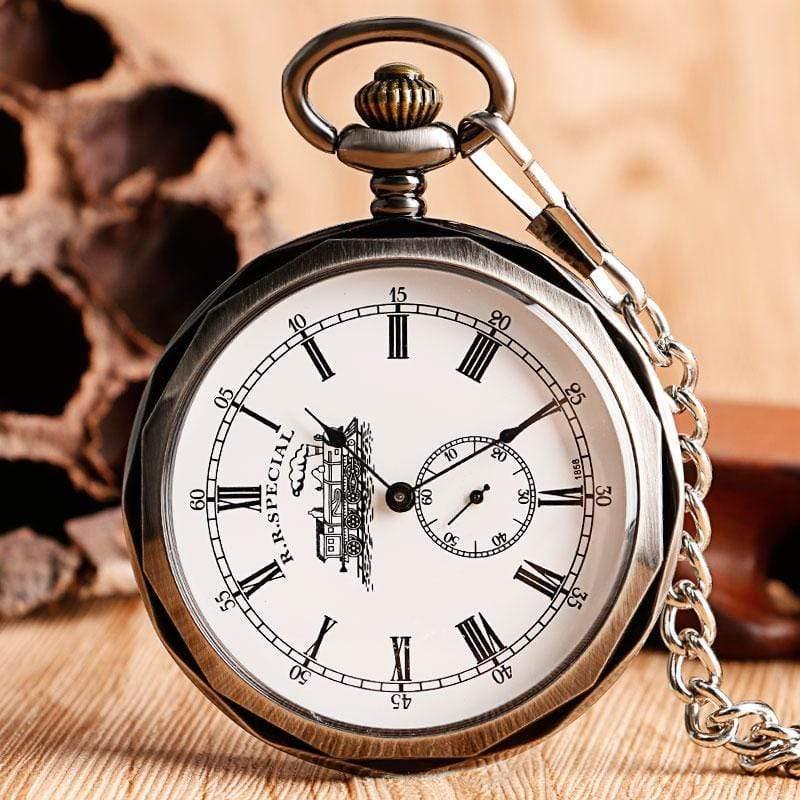 Planet Gates Roman Numbers Mechanical Skeleton Pocket Watch Steampunk Hand Winding Watch Men Women Chain Gift