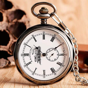 Planet Gates Roman Numbers Mechanical Skeleton Pocket Watch Steampunk Hand Winding Watch Men Women Chain Gift