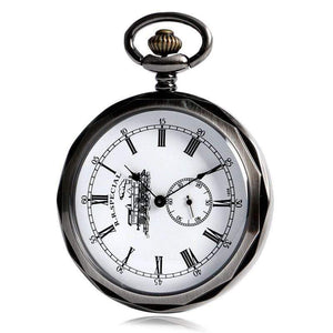 Planet Gates Roman Numbers Mechanical Skeleton Pocket Watch Steampunk Hand Winding Watch Men Women Chain Gift