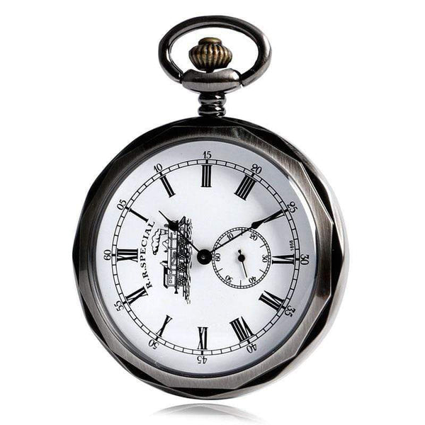 Planet Gates Roman Numbers Mechanical Skeleton Pocket Watch Steampunk Hand Winding Watch Men Women Chain Gift