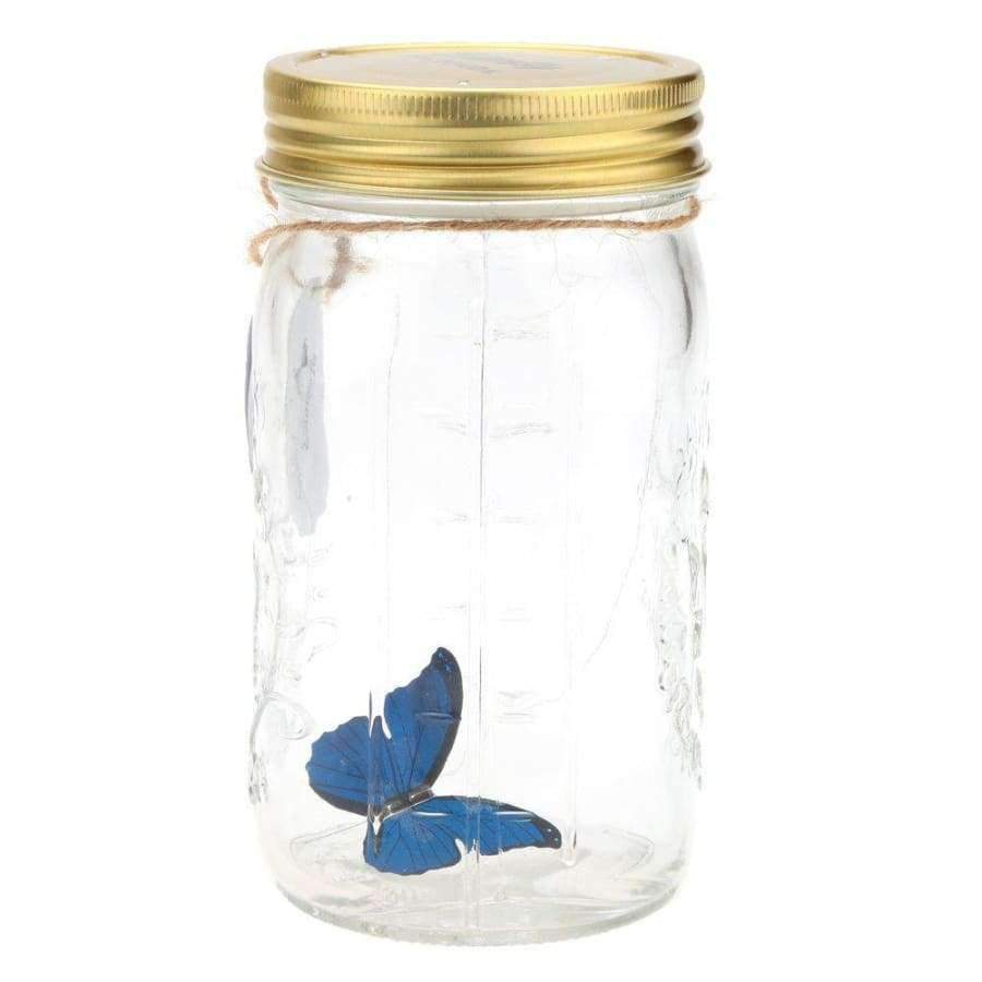 Planet Gates Romantic Glass LED butterfly jar with lamp Valentine Children Gift Decoration Blue led light