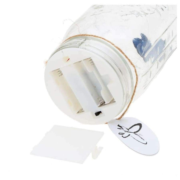 Romantic Glass LED butterfly jar with lamp Valentine Children Gift Decoration Blue led light