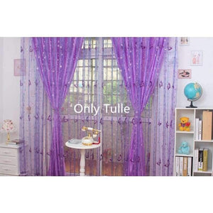 Planet Gates Romantic Shining Butterfly Embroidered Voile Curtains Panel Window Home Textile Bedroom Curtains Tulle Cortinas T&344 #20