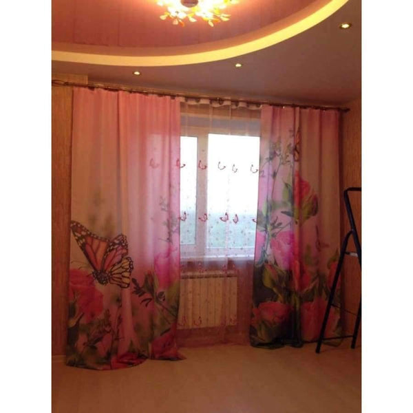 Planet Gates Romantic Shining Butterfly Embroidered Voile Curtains Panel Window Home Textile Bedroom Curtains Tulle Cortinas T&344 #20