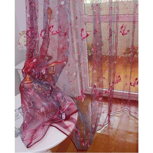 Planet Gates Romantic Shining Butterfly Embroidered Voile Curtains Panel Window Home Textile Bedroom Curtains Tulle Cortinas T&344 #20