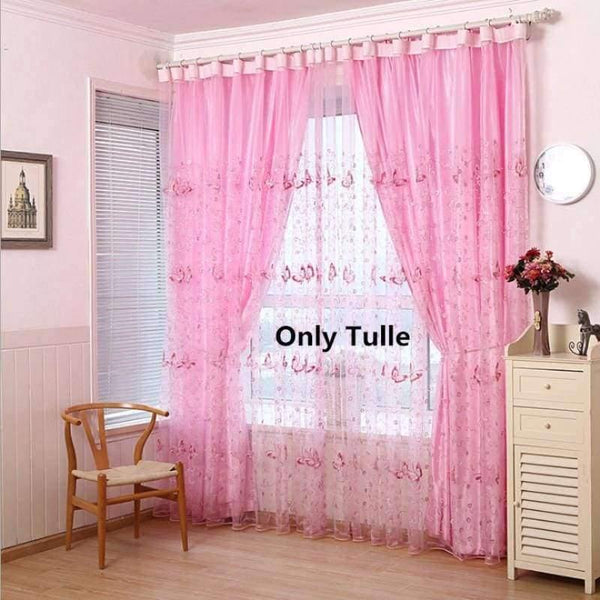 Planet Gates Romantic Shining Butterfly Embroidered Voile Curtains Panel Window Home Textile Bedroom Curtains Tulle Cortinas T&344 #20