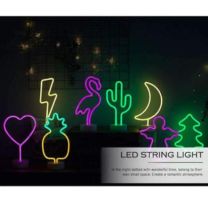 Planet Gates ROPIO LED Neon Abajur Night Light Table Night Lamp Flamingo Angel Heart Battery Operated for Home Wedding Christmas Decoration