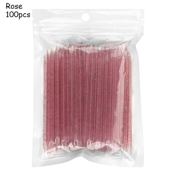 Planet Gates Rose 100P 25/50/100Pcs Reusable Crystal Stick Double End Nail Art Cuticle Pusher Cuticle Remover Tool Pedicure Care Nails Manicures Tools