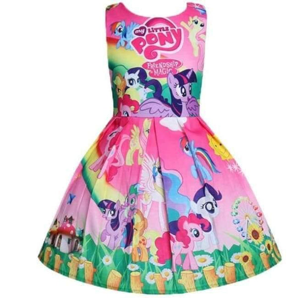 Planet Gates Rose / 2T Baby Summer Princess Little Pony Rainbow Dresses For Girls Halloween Birthday Party Vestidos Dress Children Clothing