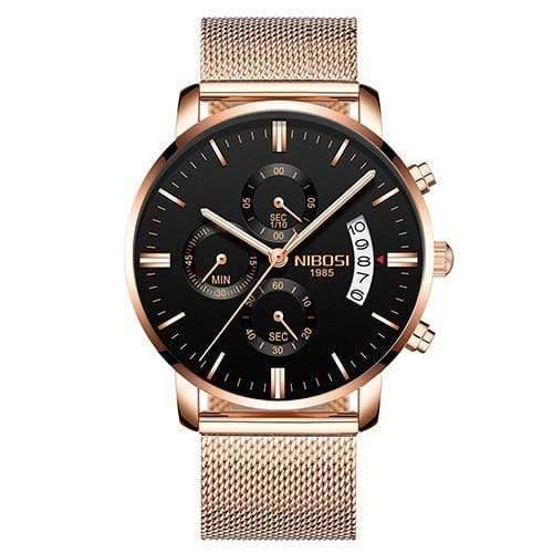 Planet Gates Rose Black Alloy Mens Watches Top Brand Luxury Military Sport Quartz Watch Men Waterproof Male Sport Clock Wristwatches Relogio Masculino