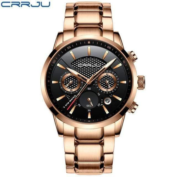 Planet Gates Rose black Men Watch 30m Waterproof Mens Watches Top Brand Luxury Steel Watch Chronograph Male Clock Saat relojes hombre