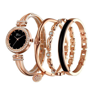 Planet Gates rose black set Watch Women Rose Gold Diamond Bracelet Watch Luxury Jewelry Ladies Female Girl Hour Casual Quartz Wristwatches