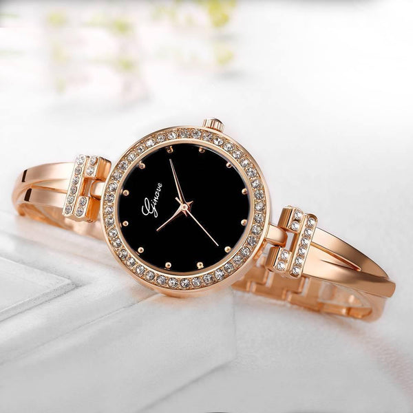 Planet Gates rose black set Watch Women Rose Gold Diamond Bracelet Watch Luxury Jewelry Ladies Female Girl Hour Casual Quartz Wristwatches