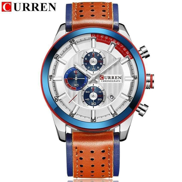 Planet Gates rose black Wristwatches Fashion New Arrival Calendar Casual Men Watches High Quality Leather Strap Chronograph Quartz watch
