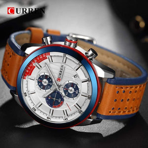 Planet Gates rose black Wristwatches Fashion New Arrival Calendar Casual Men Watches High Quality Leather Strap Chronograph Quartz watch