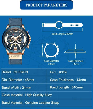 Planet Gates rose blue Casual Sport Watches for Men Blue Top Brand Luxury Military Leather Wrist Watch Man Clock Fashion Chronograph Wristwatch
